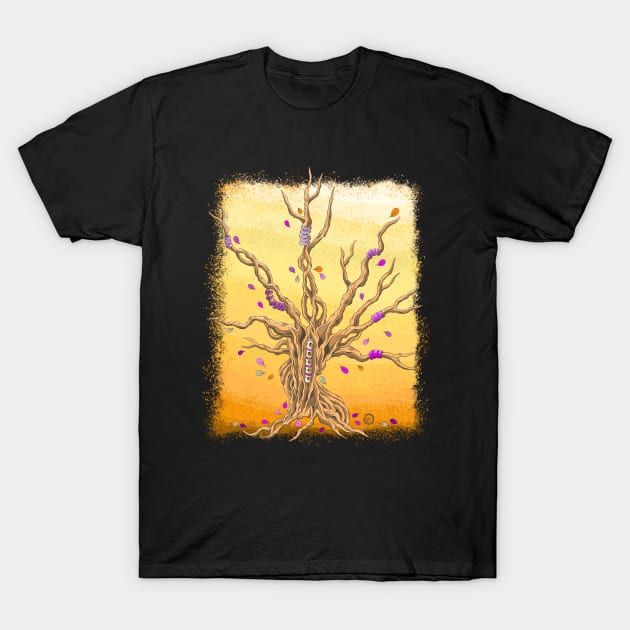 The Colorful Tree of Life - Dia De Los Muertos - Nature Tree Lover T-Shirt by Scriptnbones